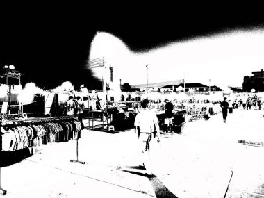 Tayland 'da hafta sonu pazarının gece manzarası..