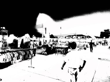 Tayland 'da hafta sonu pazarının gece manzarası..