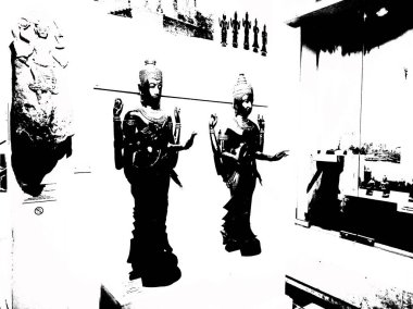 Antika, antik Tayland sanatının siyah-beyaz çizimine karşı çıkıyor.