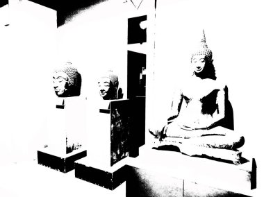 Antika, antik Tayland sanatının siyah-beyaz çizimine karşı çıkıyor.