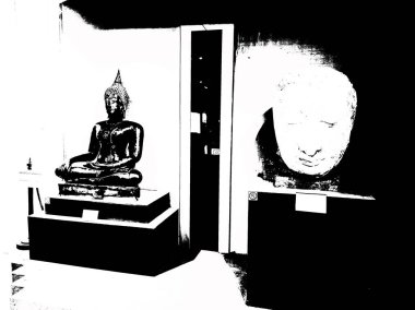 Antika, antik Tayland sanatının siyah-beyaz çizimine karşı çıkıyor.