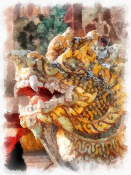 Antike Tempel Den Nordöstlichen Provinzen Thailands Aquarell Stil Illustration Impressionistische — Stockfoto