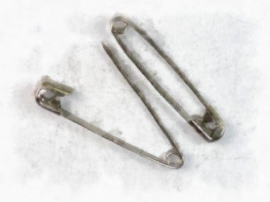 brooch on a white background watercolor style illustration impressionist painting.