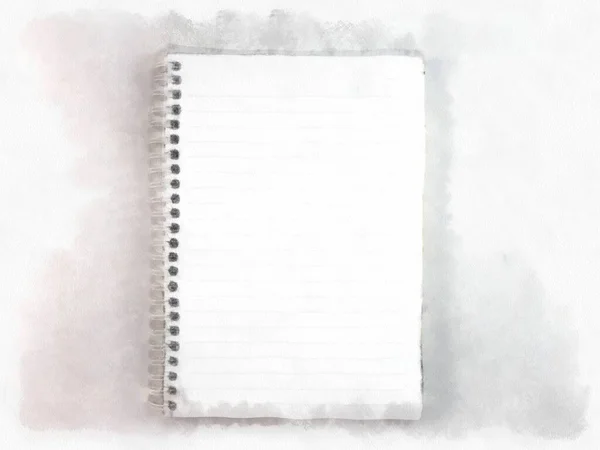 notebook on a white background watercolor style illustration impressionist painting.