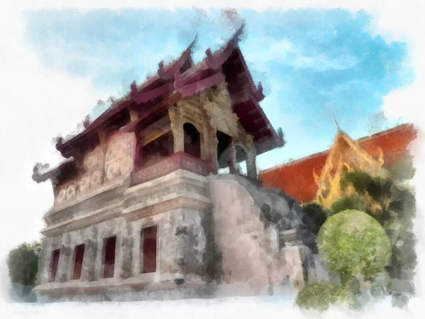 Landscape Scenery Ancient Architecture Council Chiang Mai Tourist Attractions Thailand — 스톡 사진