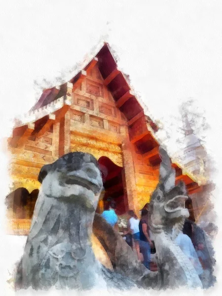 Landscape Scenery Ancient Architecture Council Chiang Mai Tourist Attractions Thailand — Stok fotoğraf