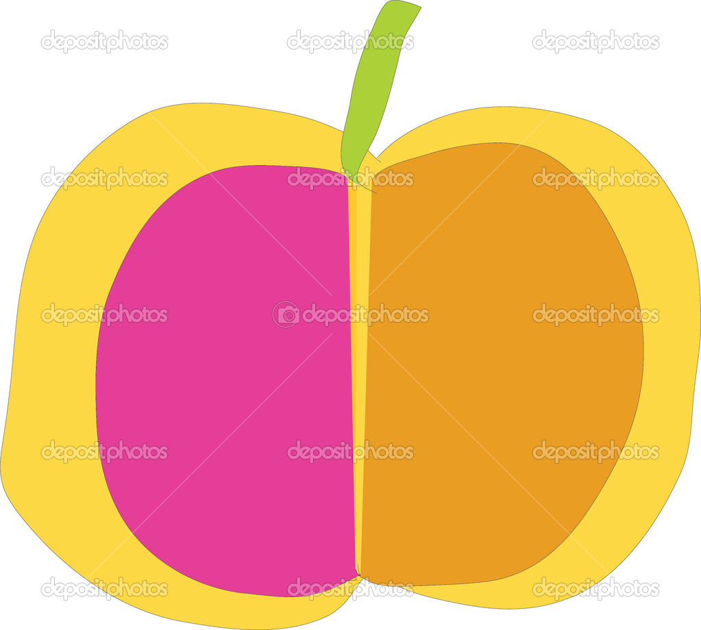apple, cut, proportion