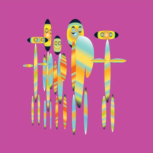 uzaylı, grup, yeşil,