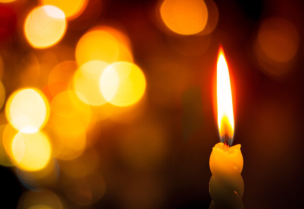 candle on bokeh