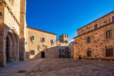 Caceres, Extremadura, İspanya 'daki Santa Maria de la Asuncion Katedrali.