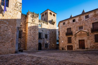 Caceres, Extremadura, İspanya 'daki Santa Maria de la Asuncion Katedrali.