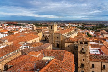 Caceres, Extremadura, İspanya 'daki Santa Maria de la Asuncion Katedrali.