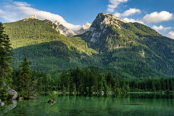 Macizo Watzmann Lago Hintersee Ramsau Berchtesgaden Baviera Alemania Europa — Foto de Stock