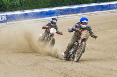 Pfarrkirchen, Almanya - 09 Eylül 2018: Almanya 'nın Pfarrkirchen kentinde uluslararası toprak yol yarışı
