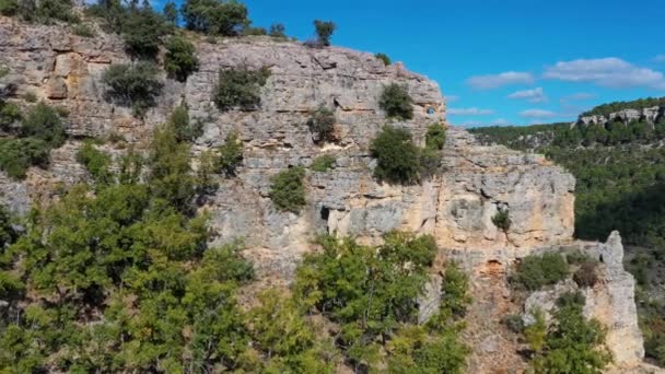 Mountain Landscapes Village Valdecabras Serrania Cuenca Spain Surprising Rock Shapes — Stock Video