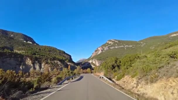 Körning Genom Roncal Valley Valle Roncal Navarra Navarra Spanien Europa — Stockvideo