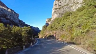 Roncal Vadisi 'nden geçerken, Navarre' de Valle de Roncal, İspanya 'da Navarra, Avrupa