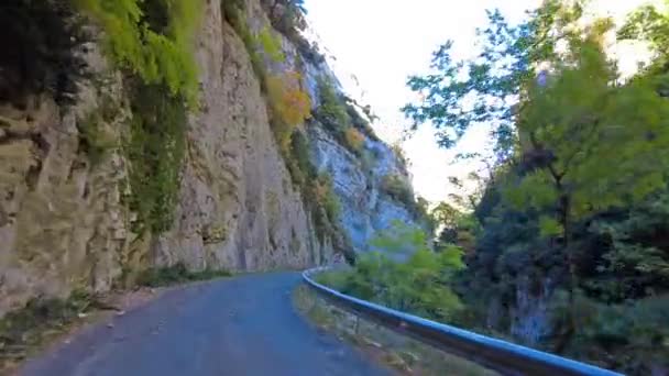 Conducerea Prin Canionul Foz Arbayun Râului Salazar Pirineii Din Comunitatea — Videoclip de stoc