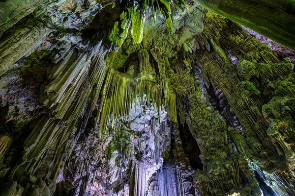 Réserve Naturelle Upper Rock Gibraltar Exploration Vieille Grotte Michaels Éclairée — Photo