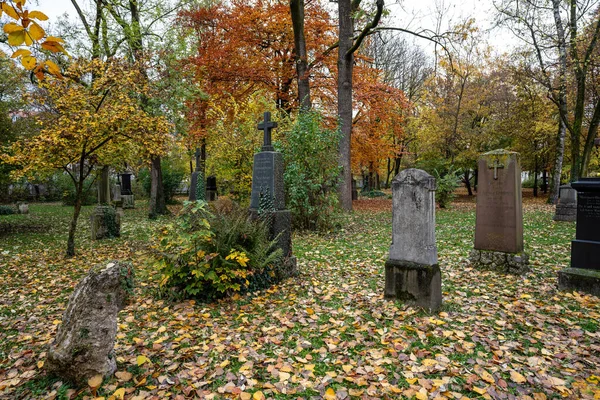 Múnich Alemania 2021 Vista Del Famoso Cementerio Del Viejo Norte — Foto de Stock