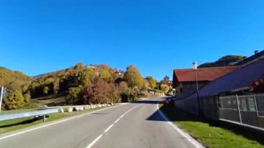Roncal Vadisi 'nden geçerken, Navarre' de Valle de Roncal, İspanya 'da Navarra, Avrupa