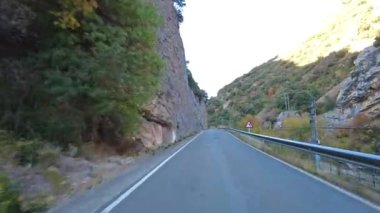 Roncal Vadisi 'nden geçerken, Navarre' de Valle de Roncal, İspanya 'da Navarra, Avrupa