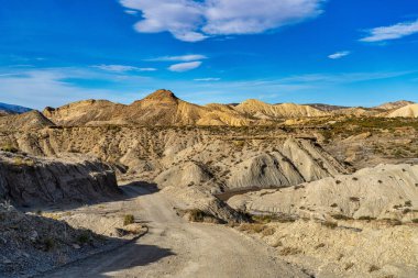 Tabernas Çölü, Desierto de Tabernas. Avrupa sadece çöl. Almerya, Endülüs bölgesi, İspanya. Vahşi doğa koruma alanı ve spagetti batı filmleri için mekan.