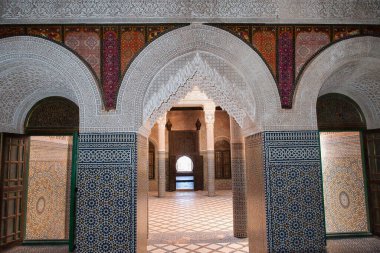 Güney-orta Fas 'taki Ouarzazate kasabasındaki Taourirt Kasbah. Kasbah Taouirirt 19. yüzyılın başlarında inşa edildi ve güçlü el Glaoui klanı için bir üs olarak kullanıldı.