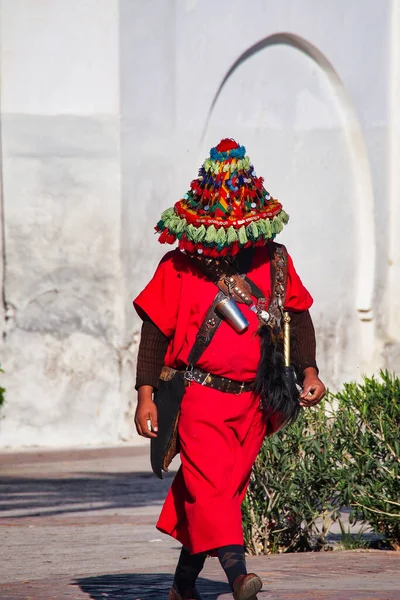 Vendedor Agua Tradicional Uniforme Rojo Djemma Fna Marrakech Marruecos África — Foto de Stock