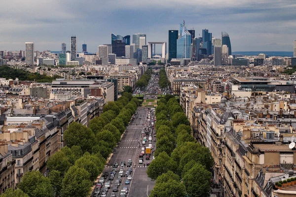 Blick Auf Defense Geschäftsviertel Westen Von Paris Frankreich Europa — Stockfoto