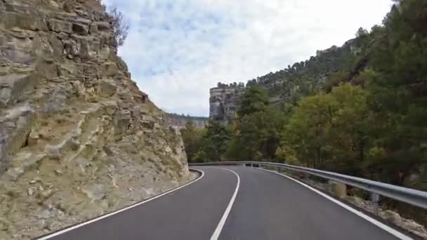 쿠엥카 카스티 스페인 쿠엥카 호스데베 토바르 의커다란 캐러스 절벽을 달리는 — 비디오