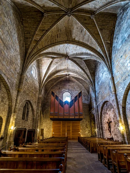 Mosteiro San Salvador Leyre Yesa Pirinéus Navarra Espanha Dos Mais — Fotografia de Stock