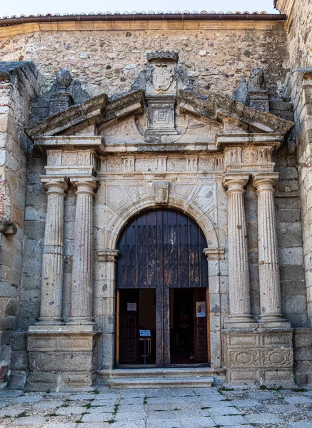 Entrance Door Santa Maria Church Hervas Ambroz Valley Village Caceres — Fotografia de Stock