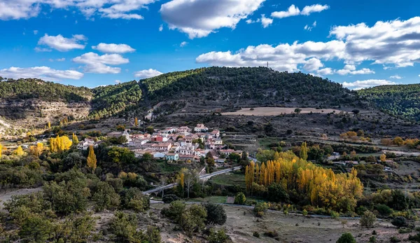 Paysages Montagne Village Valdecabras Serrania Cuenca Espagne Avec Des Formes — Photo