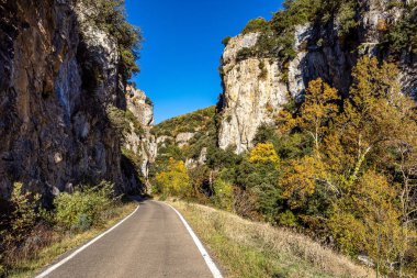 İspanya 'nın Navarre Özerk Topluluğu' ndaki Pireneler 'deki Salazar Nehri' nin Foz de Arbayun kanyonundan geçerek,