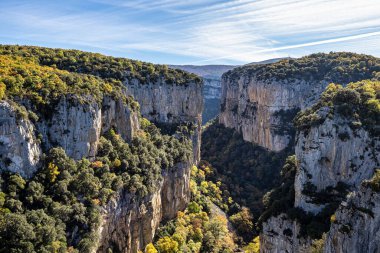 İspanya 'nın Navarre Özerk Topluluğu, Avrupa' daki Pireneler Salazar Nehri 'nin Foz de Arbayun kanyonu.