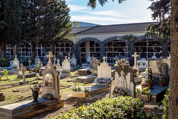 Spanya Jaca Daki Mermer Mezarlık Haçlarla Ilgili Detaylar Cementerio Belediyesi — Stok fotoğraf