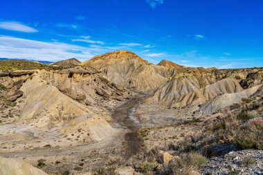 Tabernas Çölü, Desierto de Tabernas. Avrupa sadece çöl. Almerya, Endülüs bölgesi, İspanya. Vahşi doğa koruma alanı ve spagetti batı filmleri için mekan.