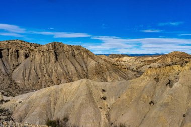 Tabernas Çölü, Desierto de Tabernas. Avrupa sadece çöl. Almerya, Endülüs bölgesi, İspanya. Vahşi doğa koruma alanı ve spagetti batı filmleri için mekan.