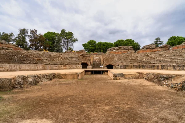 Ρωμαϊκό Αμφιθέατρο Στη Μερίδα Augusta Emerita Στην Εξτρεμαδούρα Ισπανία Ρωμαϊκή — Φωτογραφία Αρχείου