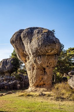 La Ciudad Encantada 'daki benzersiz kaya oluşumları veya Cuenca, Castilla la la Mancha, İspanya yakınlarındaki Büyülü Şehir doğal parkı Serrania de Cuenca Naturpark' ta bulunan bir jeolojik alandır.