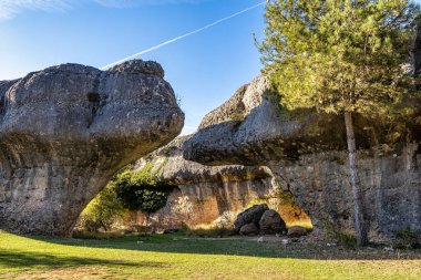 La Ciudad Encantada 'daki benzersiz kaya oluşumları veya Cuenca, Castilla la la Mancha, İspanya yakınlarındaki Büyülü Şehir doğal parkı Serrania de Cuenca Naturpark' ta bulunan bir jeolojik alandır.