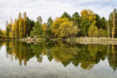 Canamares ormanında doğal yüzme havuzu, Serrania de Cuenca Doğal Parkı, Castilla la la Mancha. İspanya