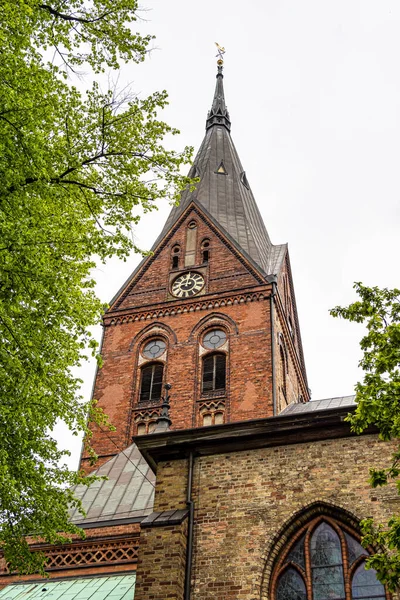 Flensburg Niemcy Maja 2021 Punkt Orientacyjny Słynnego Kościoła Mariackiego Flensburgu — Zdjęcie stockowe