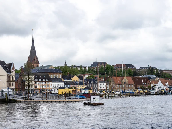 Flensburg Duitsland Mei 2021 Zeilboten Haven Van Flensburg Jorgen Church — Stockfoto