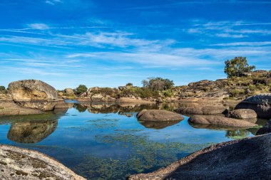 Los Barruecos Doğal Anıtı, Malpartida de Caceres, İspanya Extremadura.