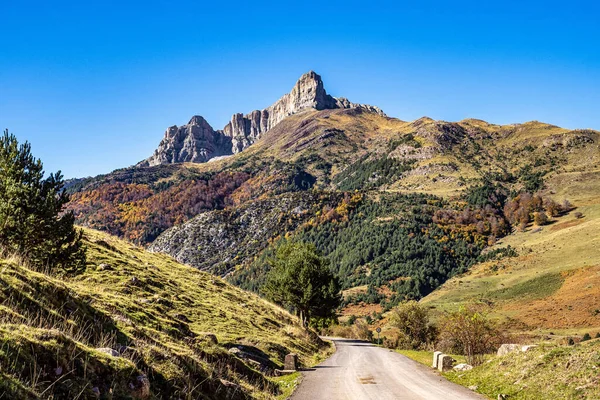 Spanya Sonbaharda Pireneler Deki Hecho Vadisi Nin Avrupa Spanya Nın — Stok fotoğraf