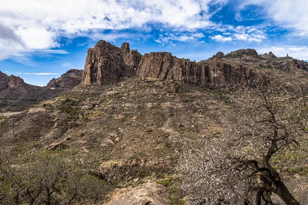 Tájkép Roque Nublo Hegy Gran Canaria Spanyolországban Gyönyörű Természeti Panoráma — Stock Fotó