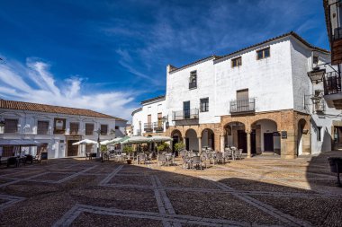 Küçük Meydan, Zafra Plaza Chica, Badajoz ili, Extremadura, İspanya.