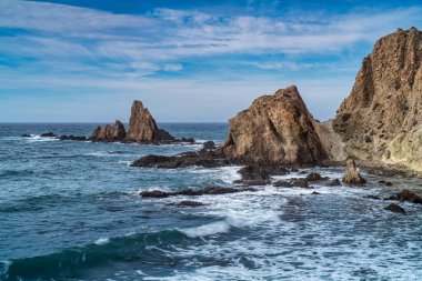 Cabo de Gata Nijar parkında bulunan Sirens Resifi, İspanya 'da Almerya